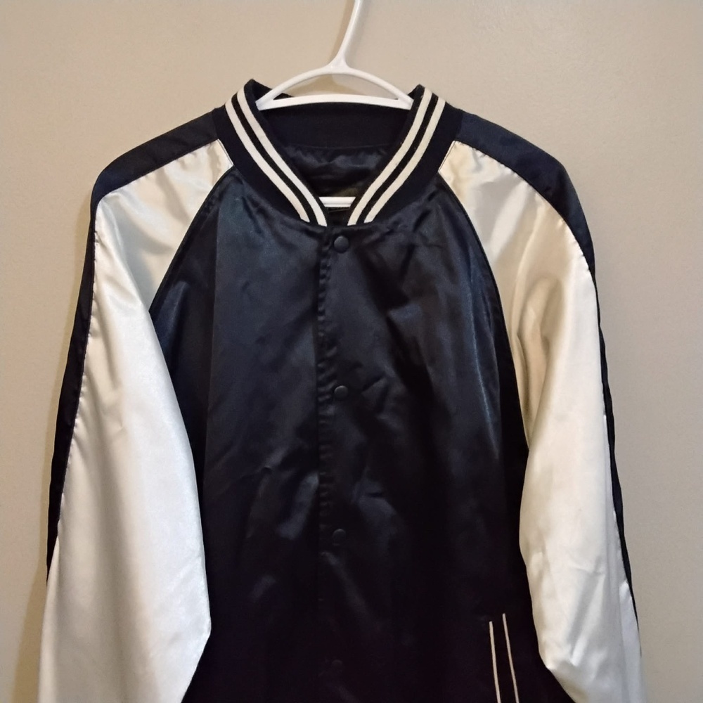 Vintage Penmans Navy White Satin Sukajan Souvenir Bomber Jacket – Size Large EUC - Picture 4 of 12